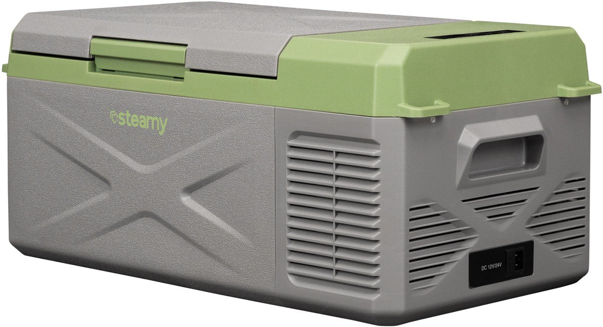 Steamy -e single zone elektrische compressor koelbox - single zone - 16 liter - 12v en 230v - voor auto en camping - grijs