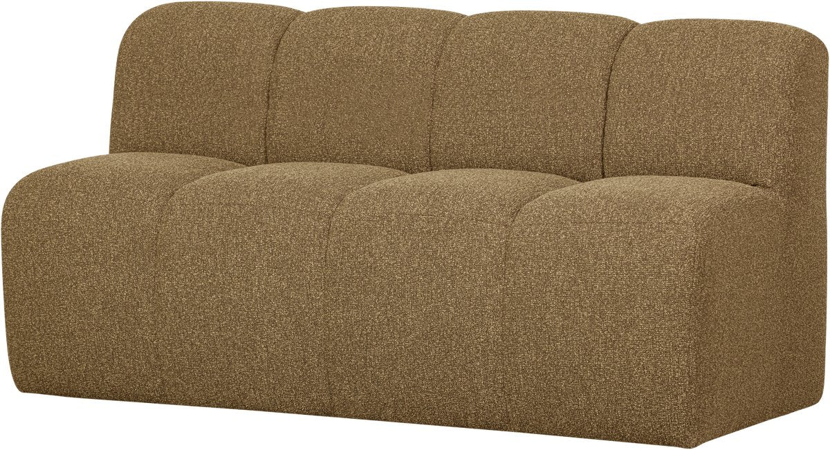 Woood mojo eetbankje met rugleuning 164 cm mojo - bouclé - geel bruin