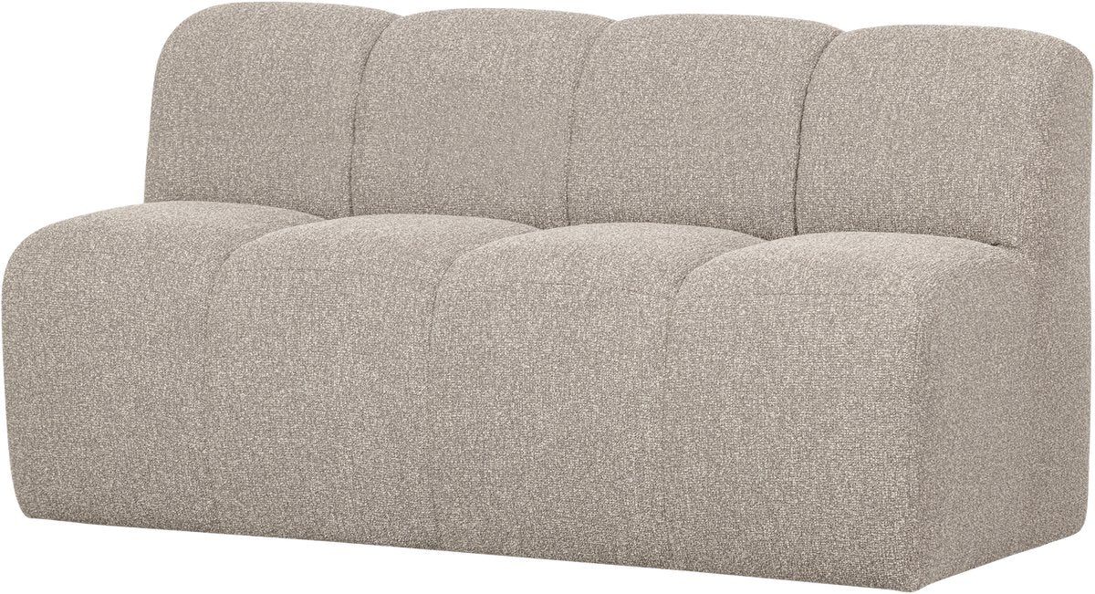 Panca da pranzo in legno mojo con schienale - bouclé - beige melange - 164 cm
