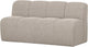 Panca da pranzo in legno mojo con schienale - bouclé - beige melange - 164 cm
