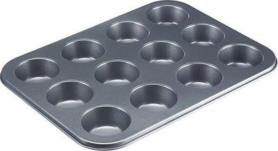 Teglia Westmark per 12 muffin, rivestimento antiaderente, acciaio laminato a freddo, fondo posteriore, antracite, 32902270
