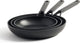 Juego de sartenes kitchenaid classic de aluminio forjado 3 piezas - negro - inducción - antiadherente - sin pfas