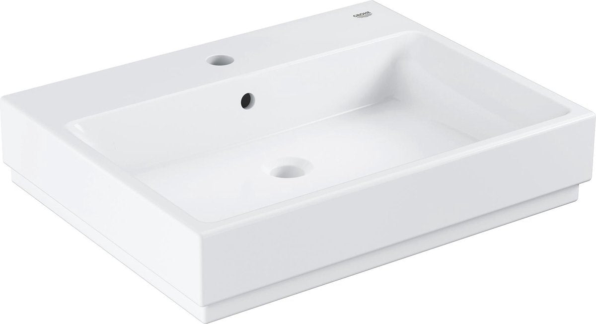 Lavabo de cerámica Grohe cube - cerámica - 60 x 49 cm - con acabado antibacteriano - blanco