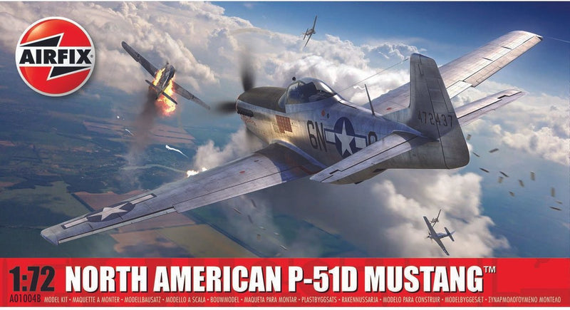 Kit modello Airfix veicoli militari - 01004b aereo nordamericano p-51d mustang in plastica - 1:72 - modellismo