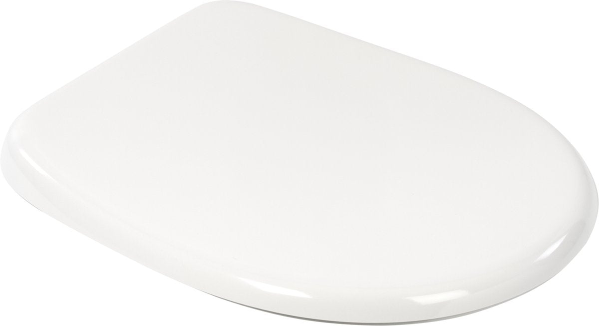 Plieger uni toiletbril - universele vorm wc bril - duroplast - wit - met deksel - softclose - quick release - rvs bevestiging