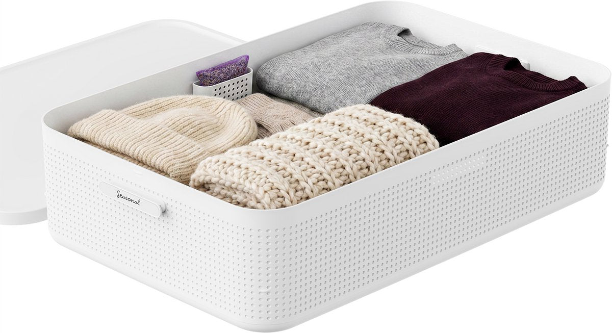 Rotho wop caja de almacenamiento xl - con tapa - blanco