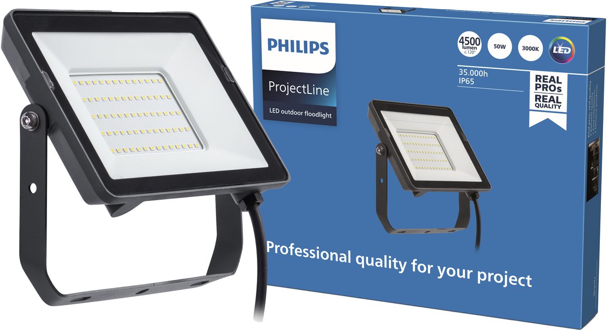 Faretto Philips LED Philips Projectline - 50 W - luce bianca calda