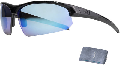 Bbb ciclismo gafas de ciclismo para hombre y mujer - gafas de ciclismo con 3 lentes intercambiables - gafas ligeras para bicicleta de carreras - negro brillante - impresionar bsg-58