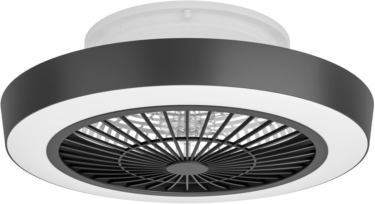 Eglo Sazan lámpara de techo con ventilador - 54,8cm - ac-vida más larga - blanco negro