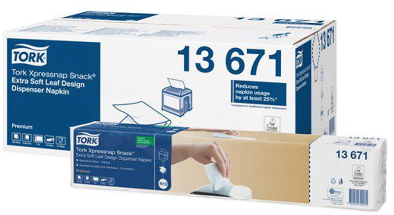 Tork 13671 xpressnap 4000uds n10 dispensador de snacks servilleta 1 4v 2capa 21,6x21,6cm 4000uds (13671)