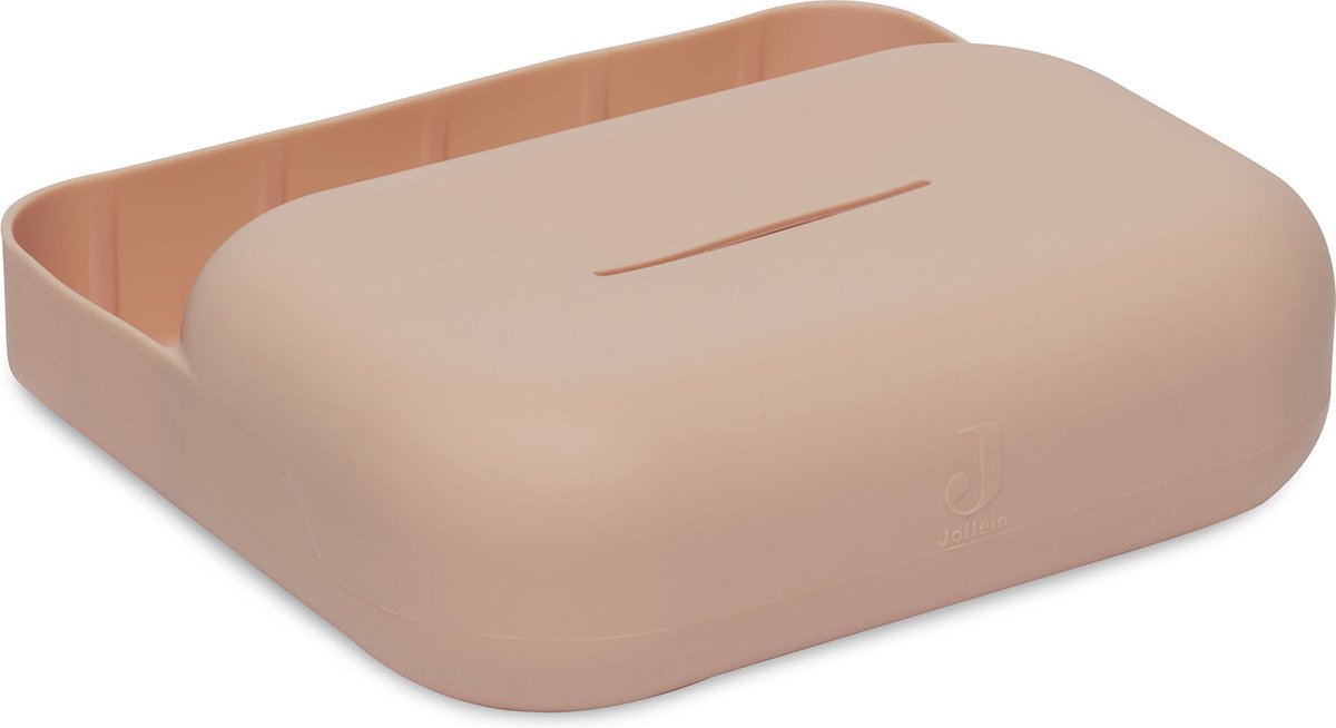 Jollein - billendoekjes box (pale pink) - siliconen - alle huidtypes - billendoekjes houder