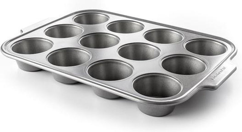 Molde para muffins kitchenaid mango aluminizado 12 piezas