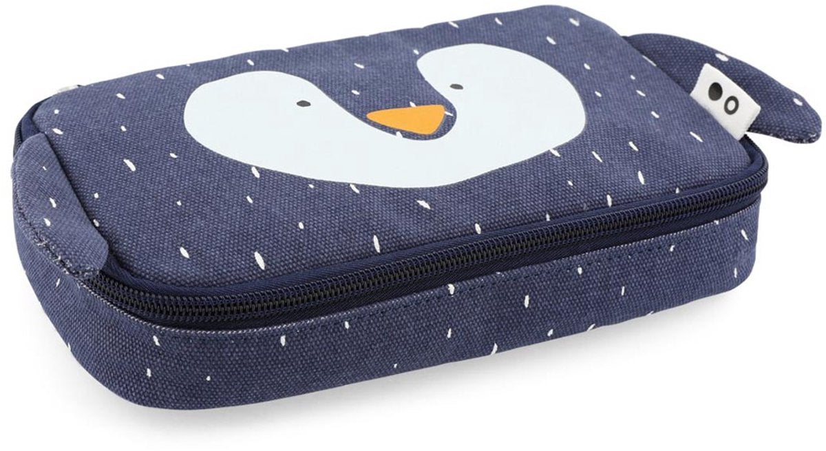 Estuche Trixie - mr. pingüino - estuche rectangular - material escolar para niños y niñas - azul
