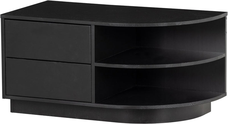Mueble TV finca de madera redondo derecho - negro - 40x78x40
