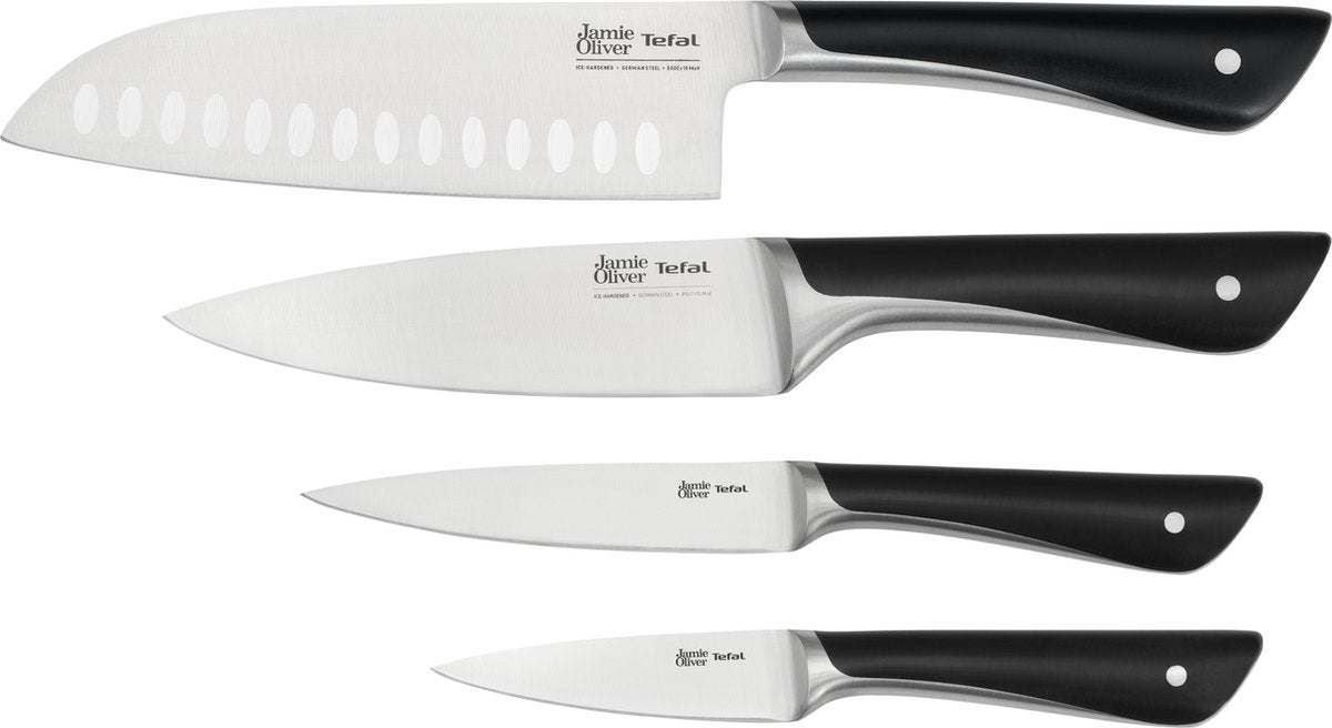 Set coltelli Jamie Oliver by Tefal - 4 pezzi - acciaio inossidabile - ergonomici - per uso professionale
