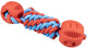 Gioco con corda Duvo Plus Playtime manubrio rubrop con 2 palline per cani 22x7x7cm rosso