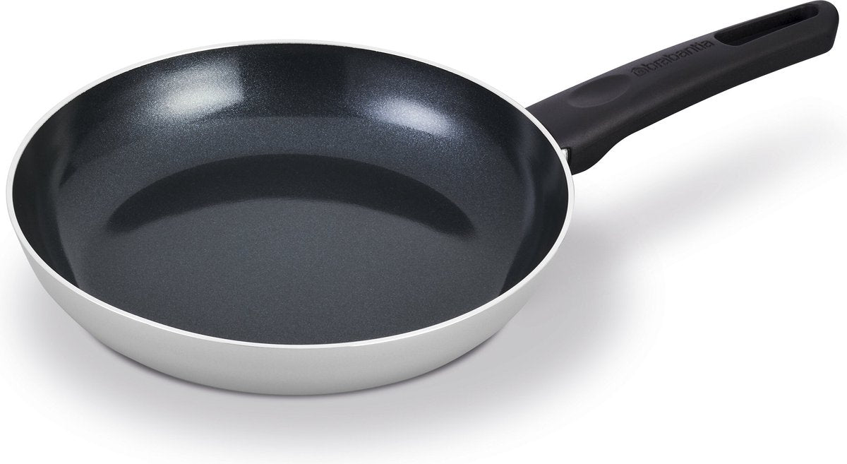 Brabantia indu+ frying pan - ø 24cm - 100% pfas free - ceramic non-stick coating - induction frying pan - dishwasher safe - gray
