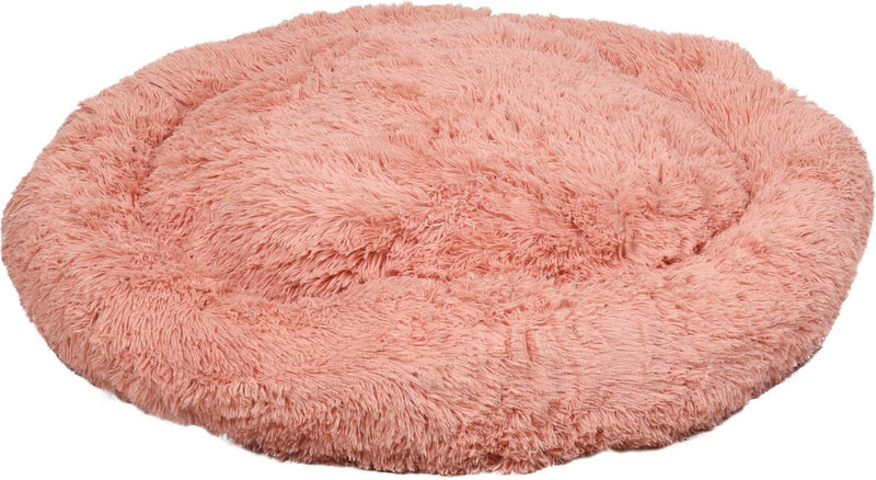 Cesta Flamingo krems – redonda – rosa viejo – 90 x 65 x 18 cm – cómoda cesta para perros de tamaño mediano como beagle, cocker spaniel y shiba inu