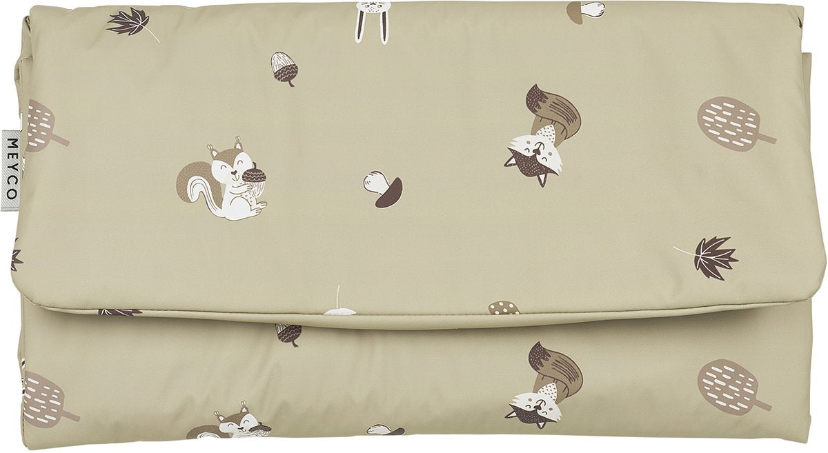 Meyco baby forest animals changing mat - sand