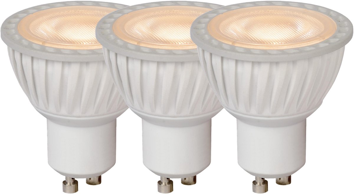 Lucide mr16 - led lamp - ø 5 cm - led dimbaar - gu10 - 3x5w 3000k - wit - set van 3