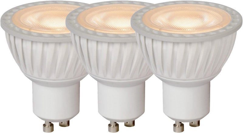 Lucide mr16 - led lamp - ø 5 cm - led dimbaar - gu10 - 3x5w 3000k - wit - set van 3