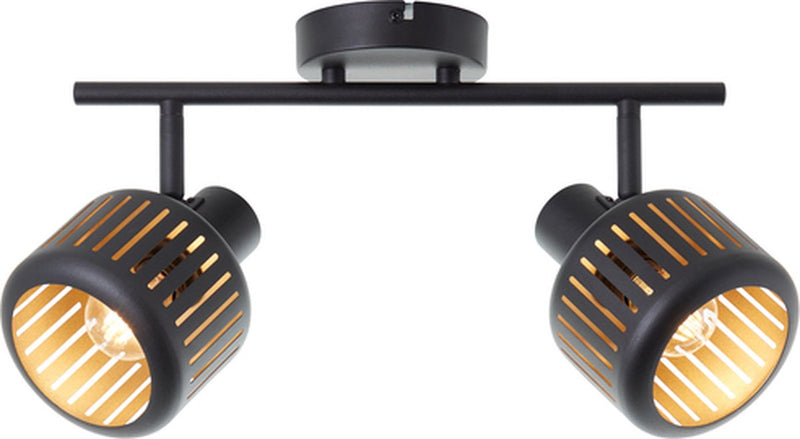 Brilliant tyas - faretto da soffitto - e14 max 2x28w - color oro nero