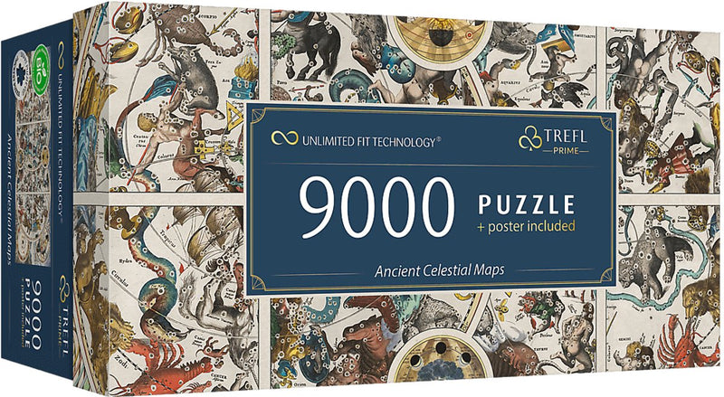 Puzzle Trefl vecchie mappe del cielo - puzzle nostalgico della mappa.