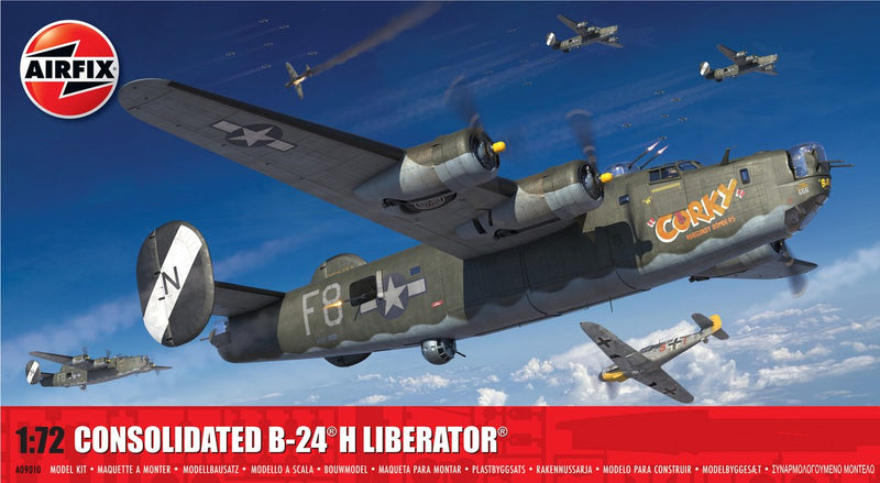Kit modello Airfix per aereo - 09010 consolidato b-24h liberator - plastica per aereo a elica - 1:72 - modellismo