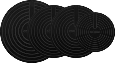 Juego de protectores de inducción Combekk 4 piezas. - Silicona 100% libre de BPA - Tapetes de inducción redondos - Protectores de sartenes - Posavasos para sartenes - Placa de cubierta de inducción - Juego de 4