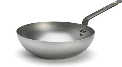 Debuyer de buyer padella wok mineral b 28 cm – fondo largo – lamiera d'acciaio – senza pfas – adatta all'induzione – prodotta in Francia