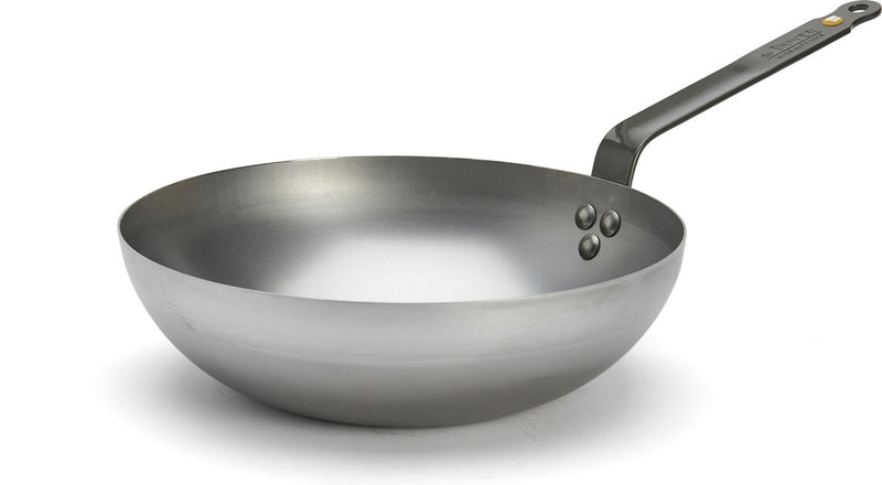 Debuyer de Buyer sartén wok mineral b 28 cm – fondo ancho – chapa de acero – sin pfas – apta para inducción – fabricada en Francia