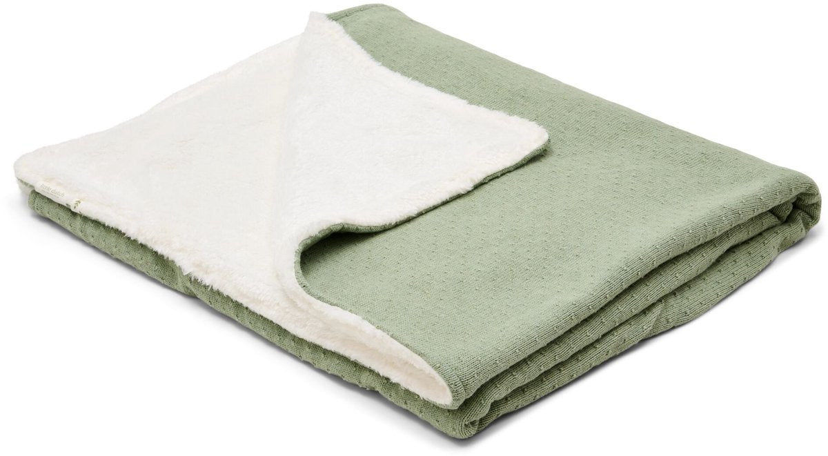 Manta de punto para cuna de Little Dutch - polar - verde - básicos