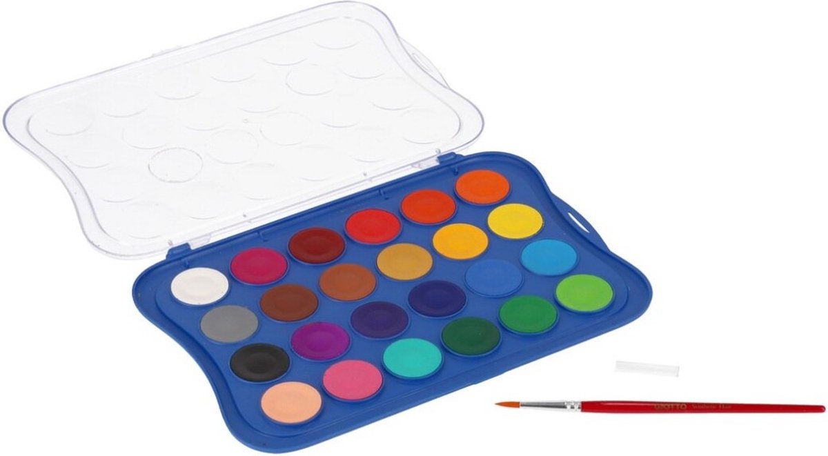 Tavolozza acquarello Giotto hobby - 24 colori - 25 x 17 x 1 cm - pittura ad acquerello - a base d'acqua - con trama - pittura ad acquerello