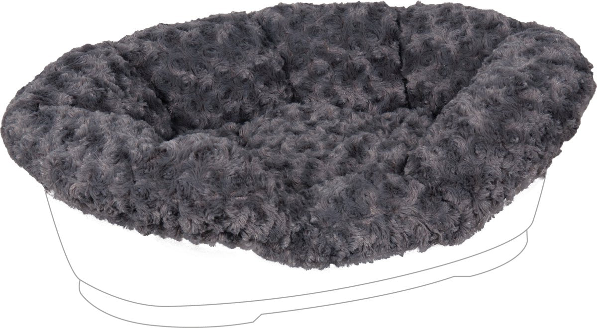Cojín para perros Flamingo Tuck Cuddly gris xl – 92x61x26 cm – Funda de felpa elástica – Perfecto para cama para perros Tuck –
