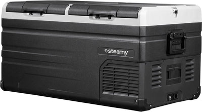 Steamy-e dual zone electric compressor cool box - dual zone - 90 liters - 12v and 230v - for car and camping - black
