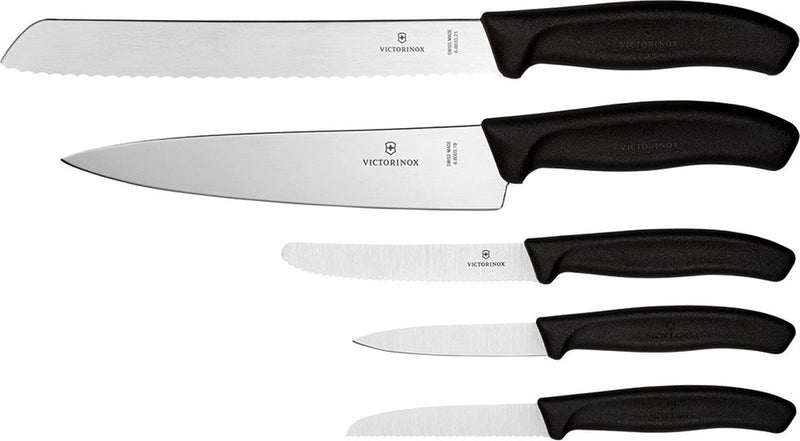 Set coltelli da cucina Victorinox - 5 pezzi - lama in acciaio inox - manico in plastica
