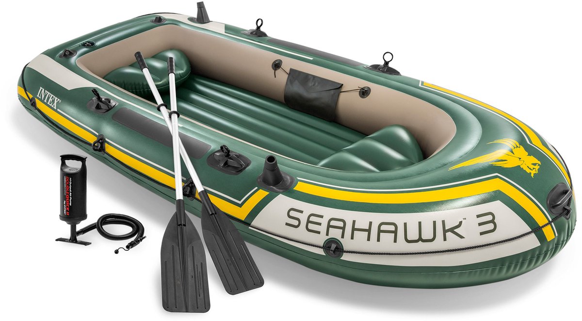 Intex Seahawk 3 Set - Barco inflable de tres personas