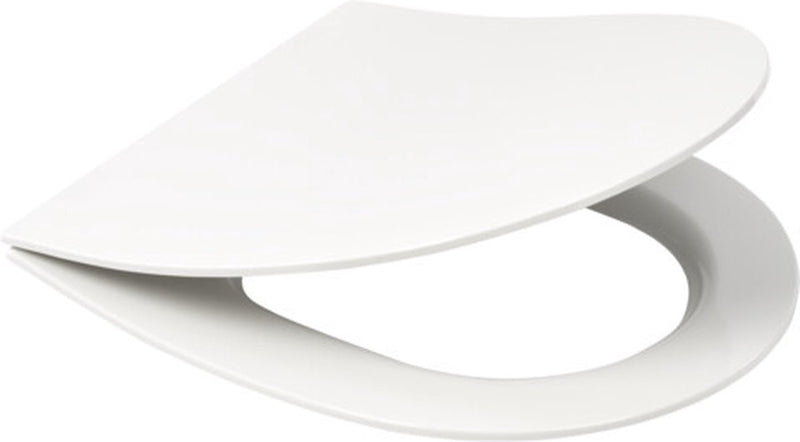 Asiento de inodoro Plieger nola kansas slim - asiento de inodoro en forma de D - duroplast - blanco - con tapa - cierre suave - montaje de acero inoxidable