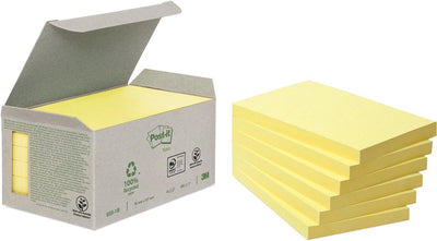Post-it memo pad 655-1b recycled 76x127mm canary yellow 6 pieces