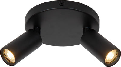 Lucide ritmo - foco de techo (lámpara de techo) - ø 15 cm - 2xgu10 (mr11) - negro