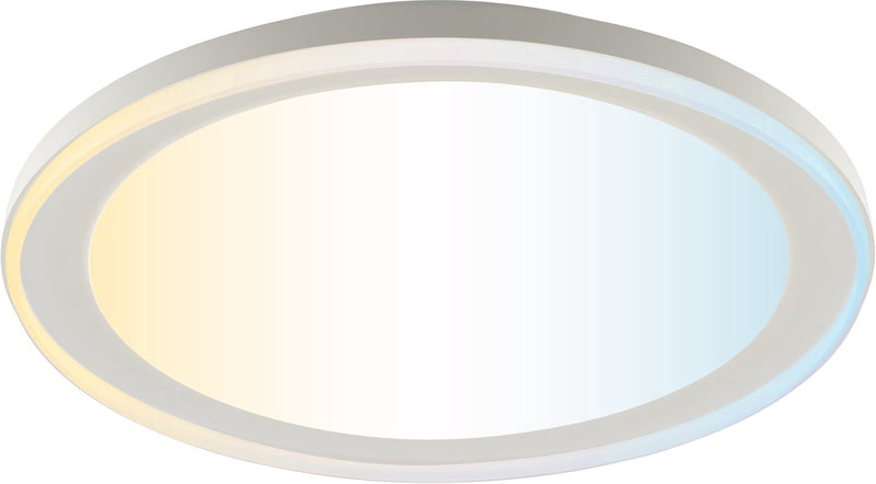 Brilliant pederson - plafoniera - led 10w - cct - 3000k-6500k - dimmerabile - luce notturna - timer - telecomando - bianco