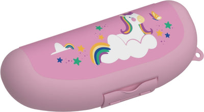 Day to day banana box unicornio - 525ml - caja de plátanos para niños - caja de frutas con cierre de clip - caja de plátanos para protección - caja de frutas sin BPA - rosa