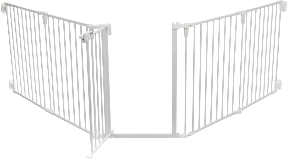 Trixie Close Fence Metal 5 pezzi con porta bianca