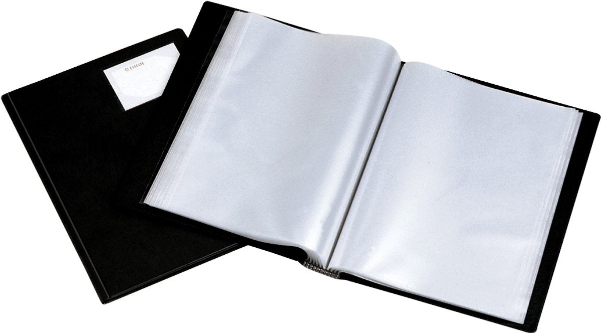 Esselte 54674, presentatiemap, a4, kunststof, polypropyleen (pp), polyvinyl chloride (pvc), zwart, 24 vakken, 240 mm