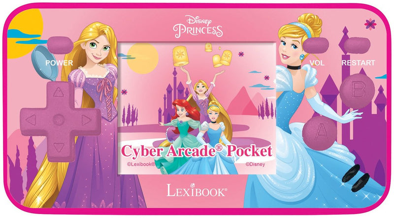 Console di gioco portatile Lexibook Disney Princess Cyber Arcade® Pocket - schermo LCD a colori da 1,8'' 150 giochi inclusi 10 esclusivi giochi Disney Princess