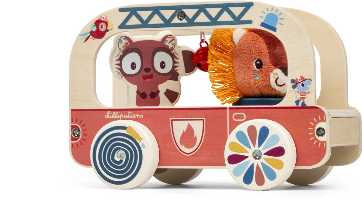 Lilliputiens - camion dei pompieri twist - prendi il leone