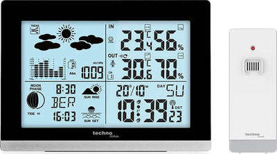 Estación meteorológica Technoline - ws 6762 - 158x113x40mm - negro plateado - con 1 sensor exterior 30m - tl-ws6762
