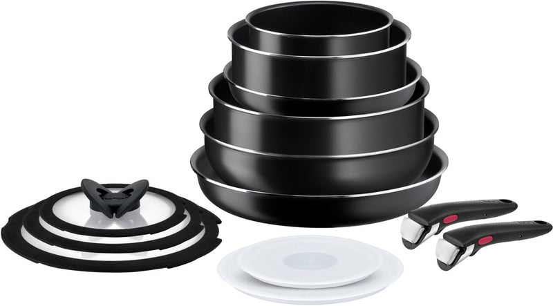 Tefal ingenio easy cook clean - set padelle - 13 pezzi - non adatto all'induzione - impilabile - manico removibile