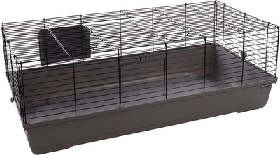 Jaula para hámster flamenco - mobi - jaula para cobayas jaula para conejos enanos - jaula interior espaciosa con estante para heno y fondo profundo - metal negro gris - 117,5x58x42,5 cm - calidad europea