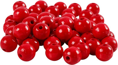 Perline di legno dell'azienda Creativ, d 12 mm, misura del buco 3 mm, ca. 40 pezzi, rosso, 22 g 1 scatola